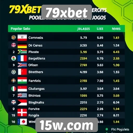 Tendências de popularidade dos jogos no 79xbet
